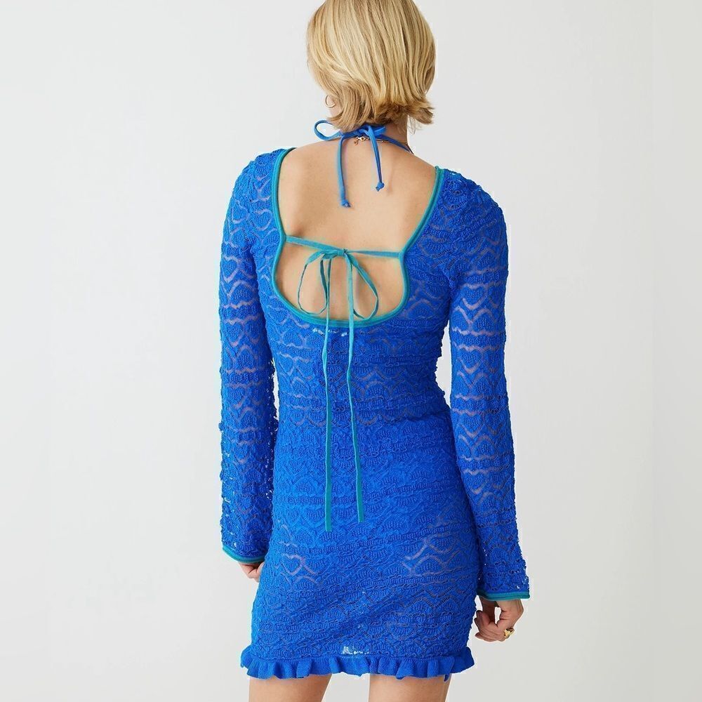 J Crew Limited Edition Open-Back Lace Mini Sweater Dress NWT - Picture 3 of 12